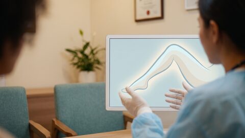 다리 라인 상담을 설명하는 영상 콘텐츠 — AI 생성 예시 이미지