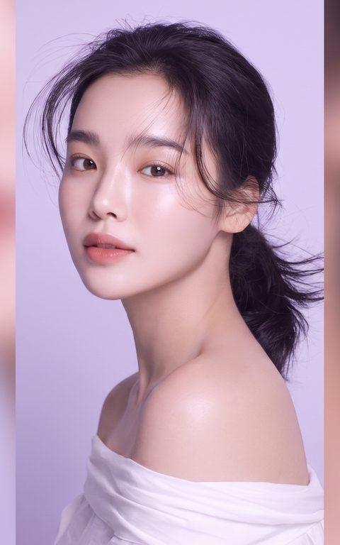 리뷰티 쇼츠 영상 썸네일을 이어붙인 가로형 필름스트립 (AI 생성 예시)
