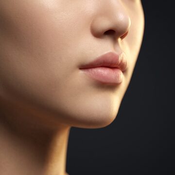 입술과 턱 라인 디테일 컨셉 타일 — AI 생성 예시