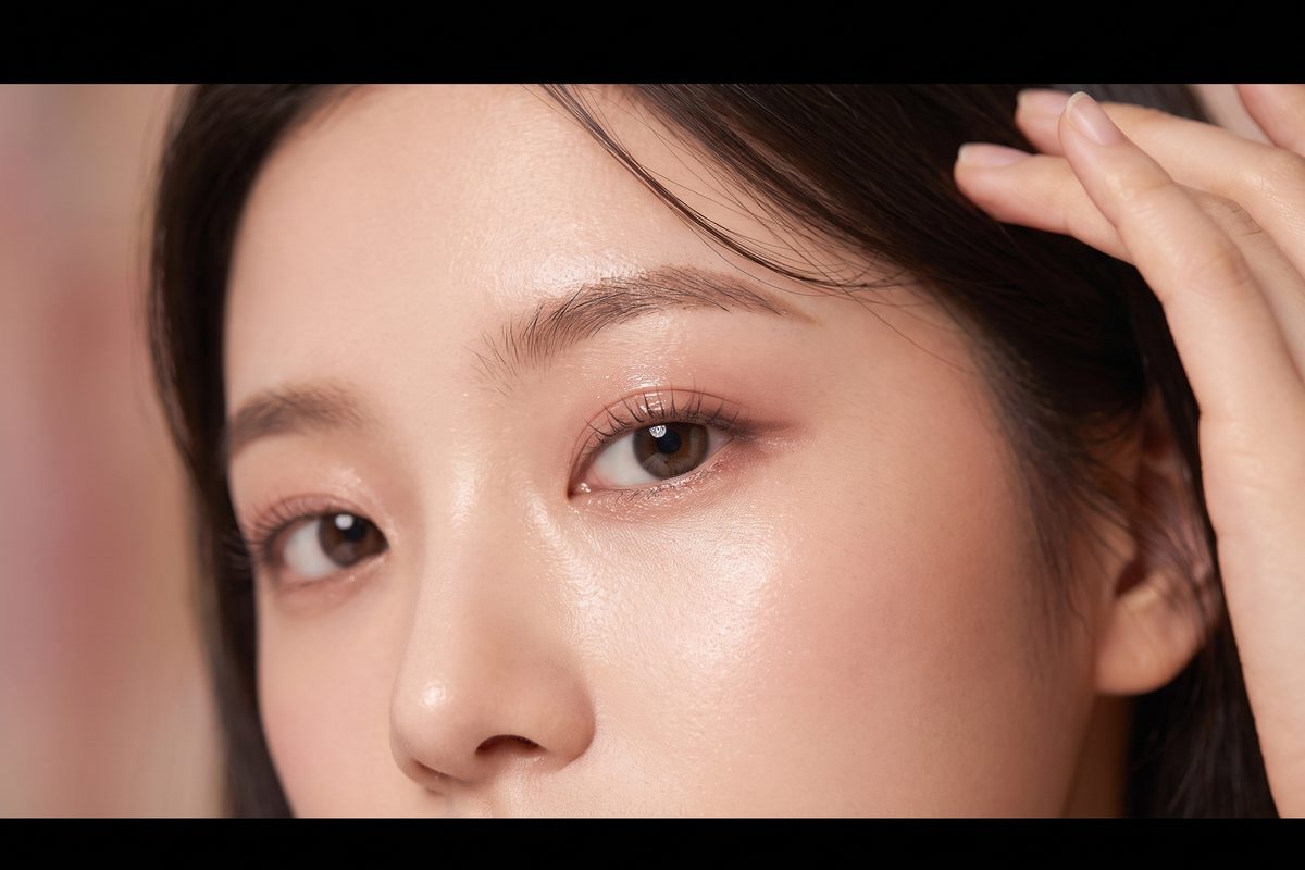 자연스러운 눈매를 강조한 뷰티 클로즈업 예시 이미지