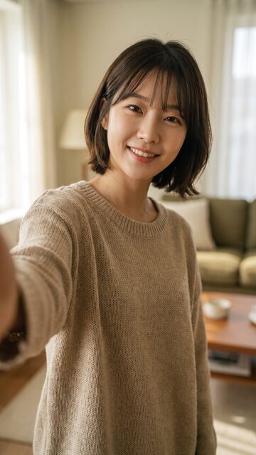 리뷰티 숏폼 세로 영상 썸네일 (AI 생성 예시)