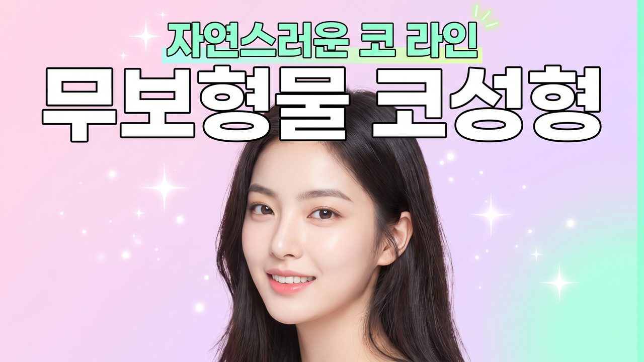 자연스러운 코 라인을 소개하는 리뷰티 영상 대표 썸네일 예시 이미지