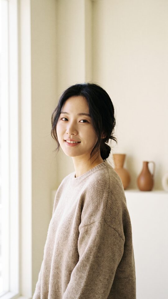 AI로 생성한 가상 모델의 자연스러운 뷰티 무드 숏폼 예시 이미지