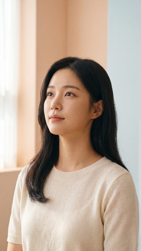 AI로 생성한 가상 모델의 자연스러운 뷰티 무드 숏폼 예시 이미지