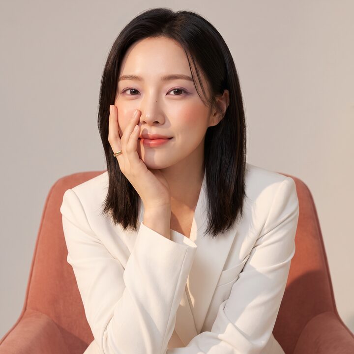 코성형 상담을 준비하는 여성 모델의 편안한 표정 (AI 생성 예시 이미지)