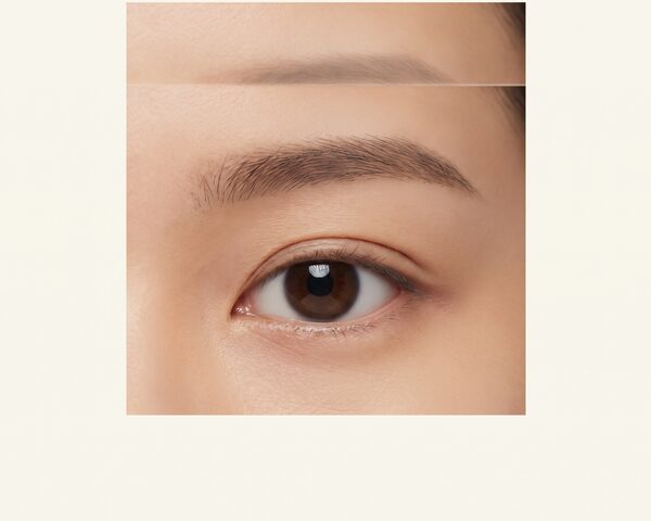 인폴드(인라인) 쌍꺼풀 라인을 보여주는 눈 개념 일러스트