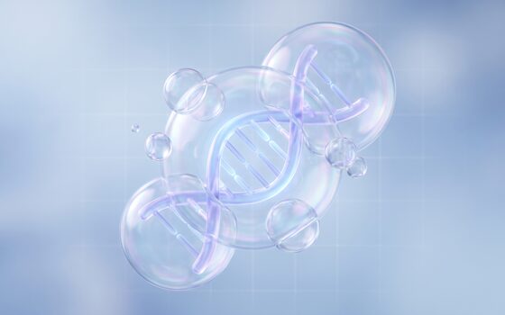 유전적 요인을 상징하는 DNA 개념 일러스트