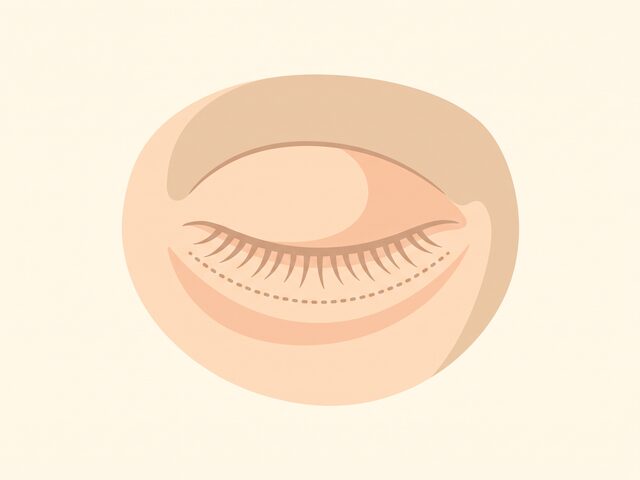 하안검 수술 1단계 개념 일러스트 (AI 생성 예시)