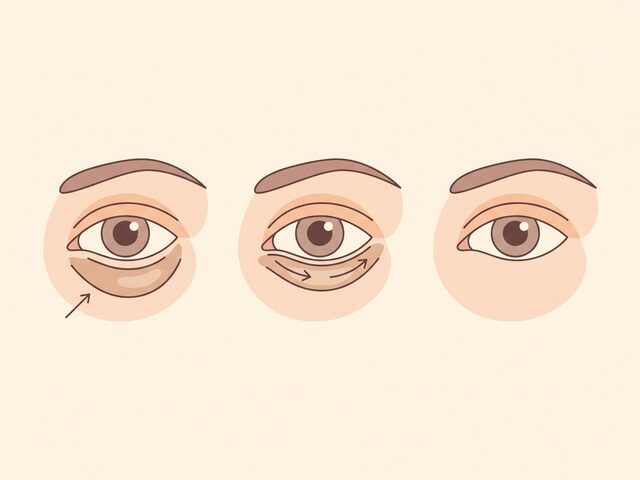 하안검 수술 2단계 개념 일러스트 (AI 생성 예시)