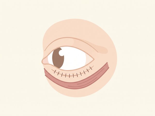 하안검 수술 3단계 개념 일러스트 (AI 생성 예시)