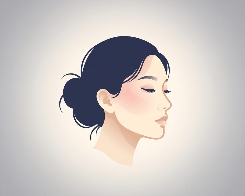 반버선형 코 라인을 표현한 옆모습 컨셉 일러스트 (AI 생성 예시)