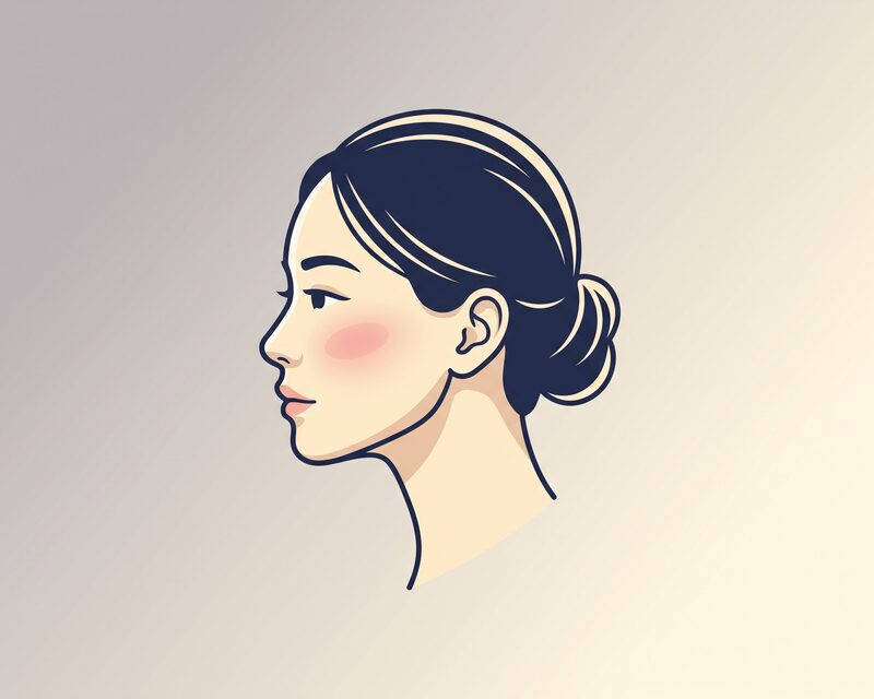 직반형 코 라인을 표현한 옆모습 컨셉 일러스트 (AI 생성 예시)