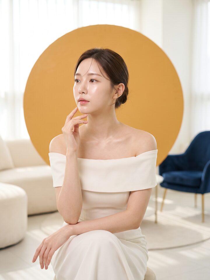 밝고 우아한 분위기의 코 성형 상담 이미지 (AI 예시)