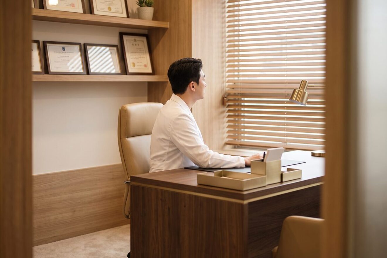 진료실에서 회복 경과를 안내하는 담당 의료진 (AI 생성 예시 이미지)