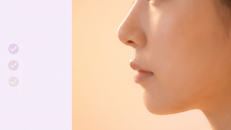 코 라인 체크 항목과 옆모습을 담은 영상 썸네일