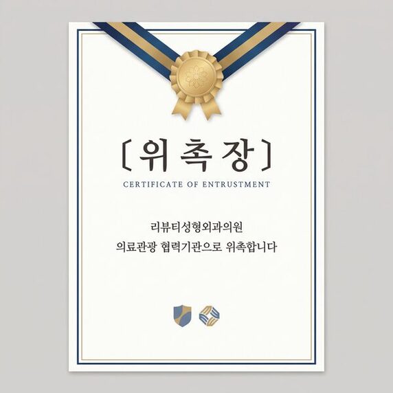 의료관광 협력기관 위촉 문서 형태의 안내 이미지