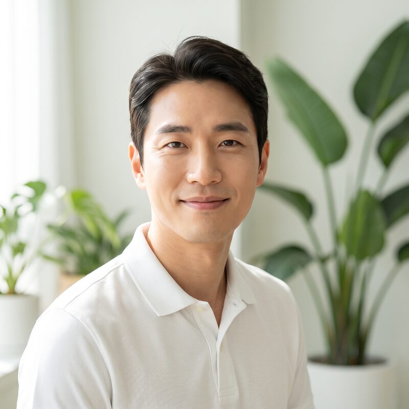 리뷰티 안과 진료 담당 가상 의료진 모델의 정방형 인물 예시 이미지