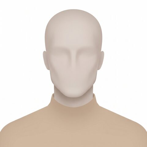 사각턱 부위 비율을 설명하기 위한 비식별 정면 실루엣 개념 이미지