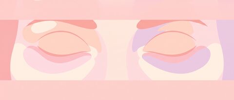 눈밑 그림자 부위의 볼륨 변화를 표현한 파스텔 톤 개념 타일