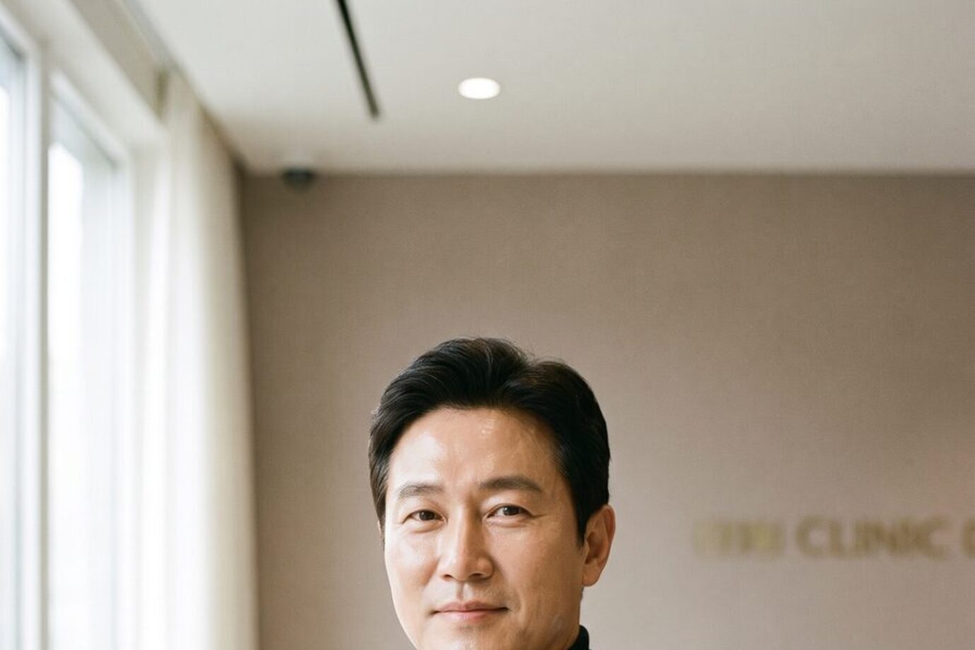 밝은 시술실에서 차트를 확인하며 서 있는 의료진의 모습
