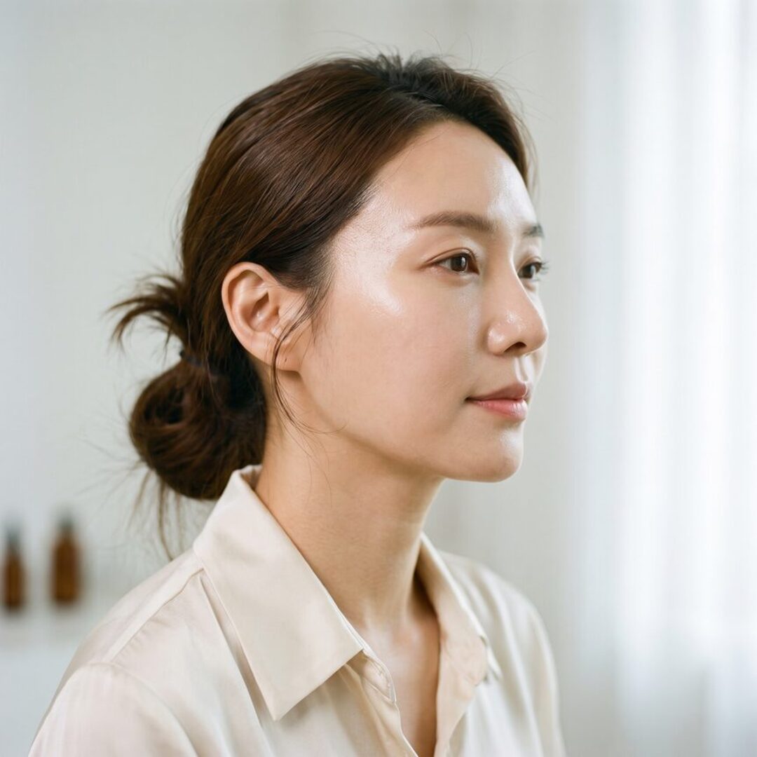 유륜 경계를 따라 절개 위치를 표시한 비식별 개념 일러스트