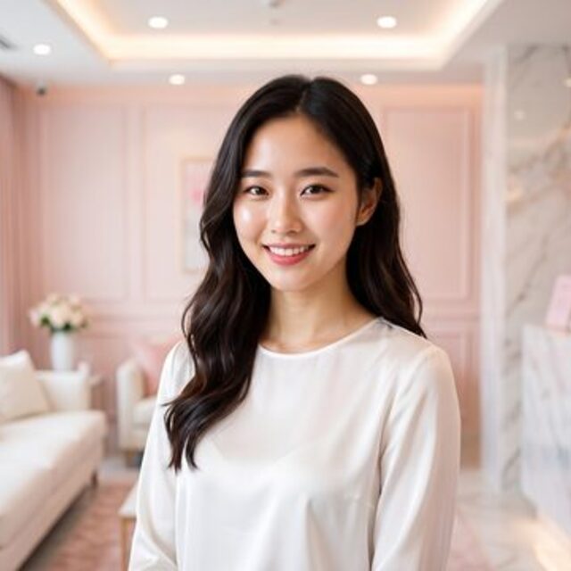 밝은 배경에서 광대 라인을 강조한 모델 컷의 광대 리프팅 이벤트 이미지