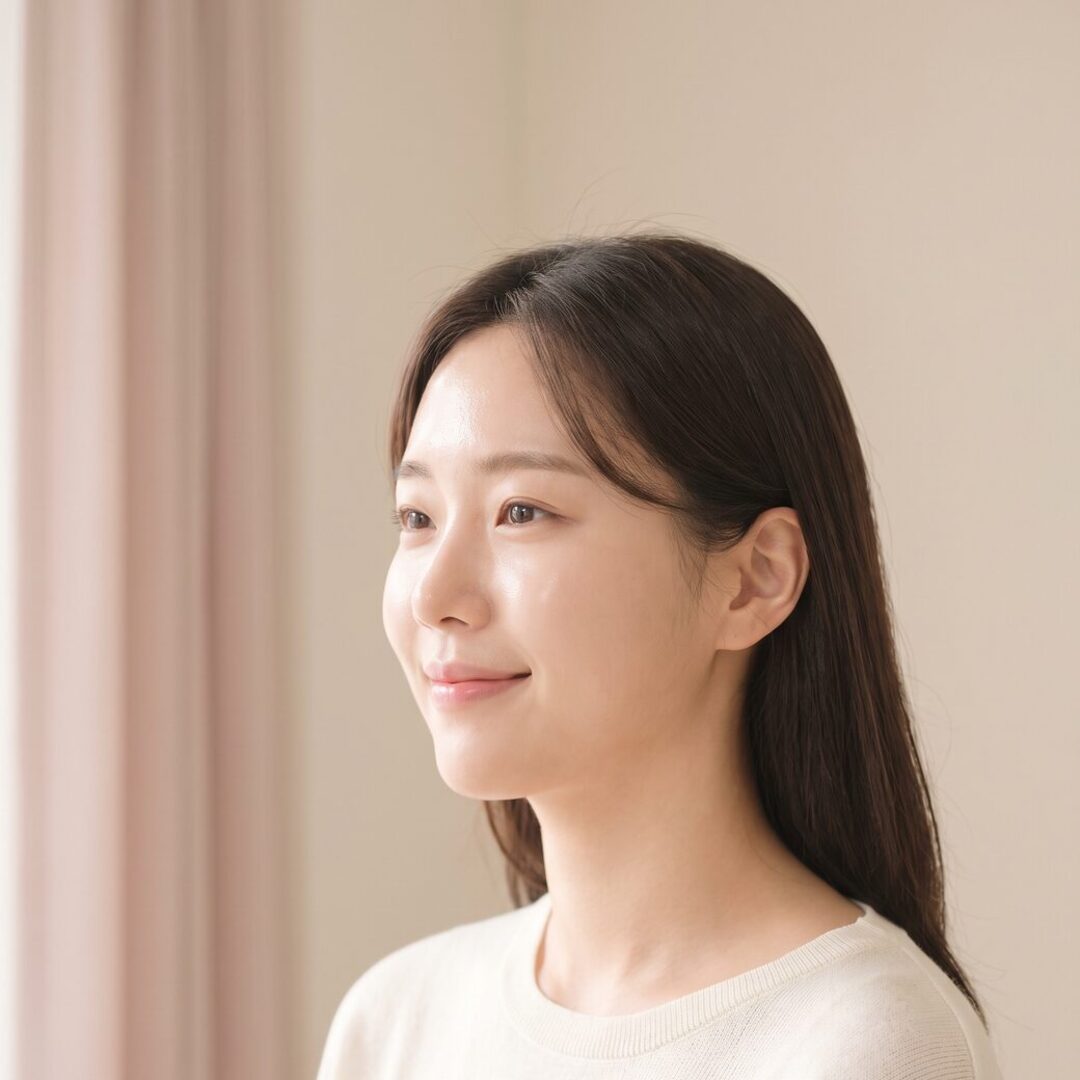 광대 윤곽 확인을 위한 비식별 정면 예시 이미지