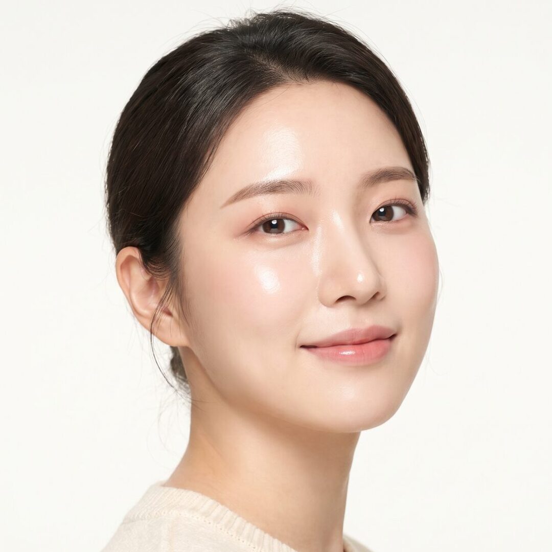 광대 돌출 정도를 확인하는 45도 측면 비식별 예시 이미지