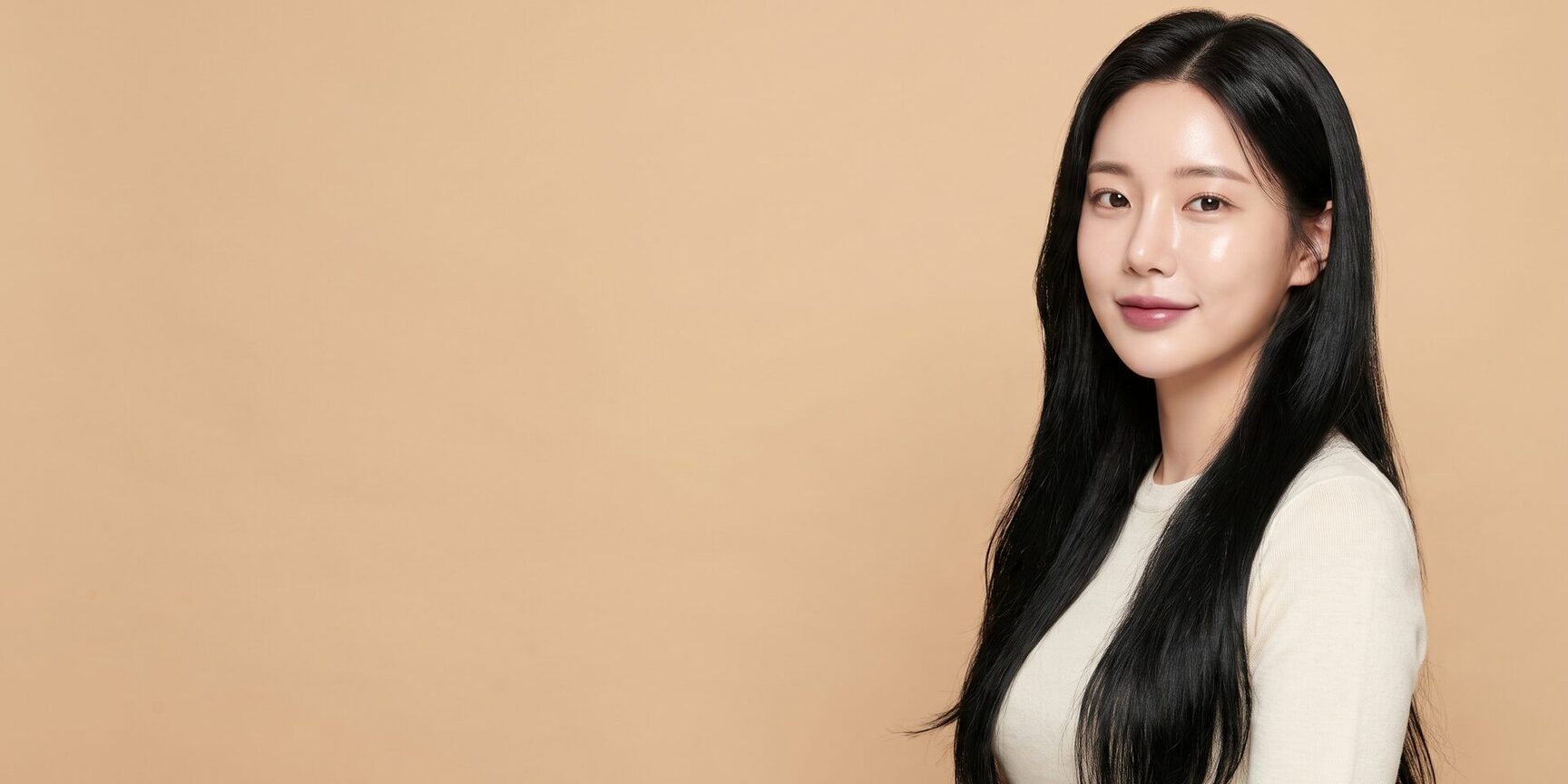 눈 부위를 비식별 처리한 여성 얼굴 정면 컷 두 장으로 얼굴 폭과 광대 높이 변화를 비교한 개념 이미지