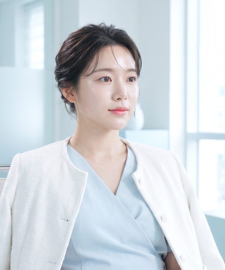 흰 가운을 입은 의료진이 영상에서 설명하는 모습