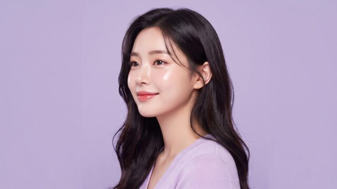 베드에 누운 내원객이 얼굴 라인을 따라 사후관리 케어를 받는 모습