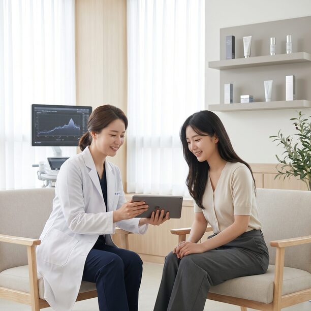 하부 미니거상 2단계 — 볼 아래와 턱선 층을 귀 쪽으로 당기는 방향을 표시한 일러스트
