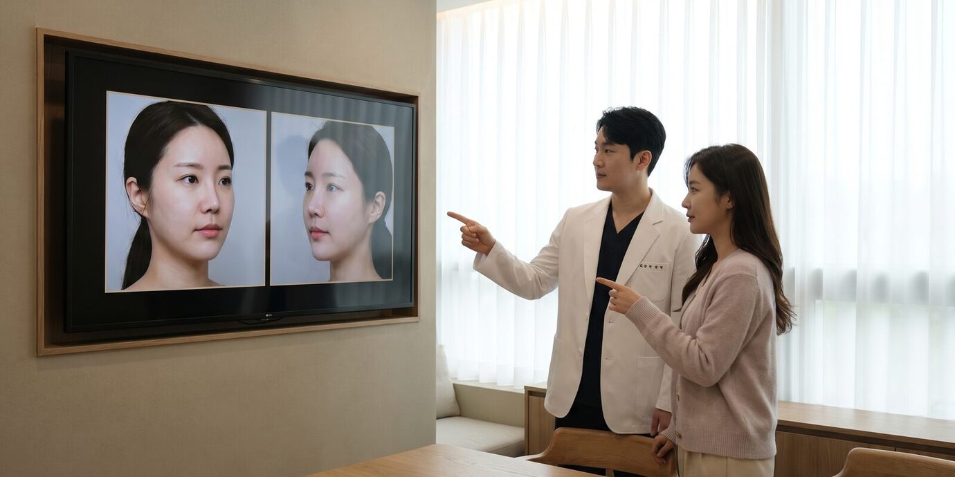수술 캡과 마스크로 얼굴이 가려진 익명 의료진의 흑백 컨셉 컷
