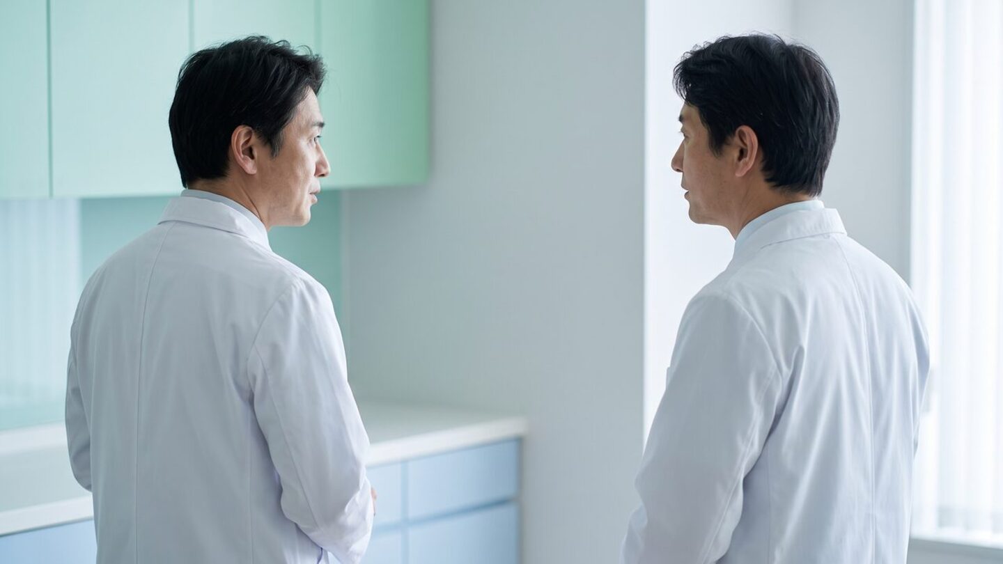 턱관절 주변을 초음파 진단 장비로 살펴보는 진료 장면