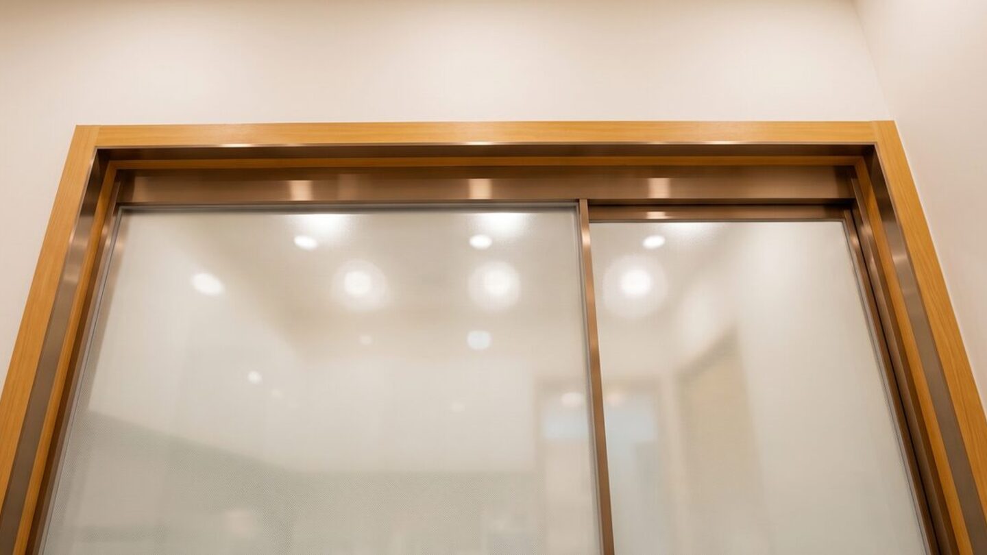 유리 파티션 너머로 상담 부스와 액자 벽면이 보이는 리뷰티치과 상담 공간
