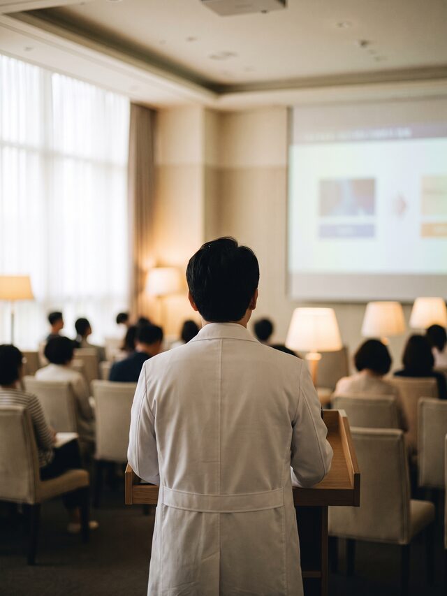 원내 술기 세미나 장면을 뒤에서 담은 비식별 예시 이미지